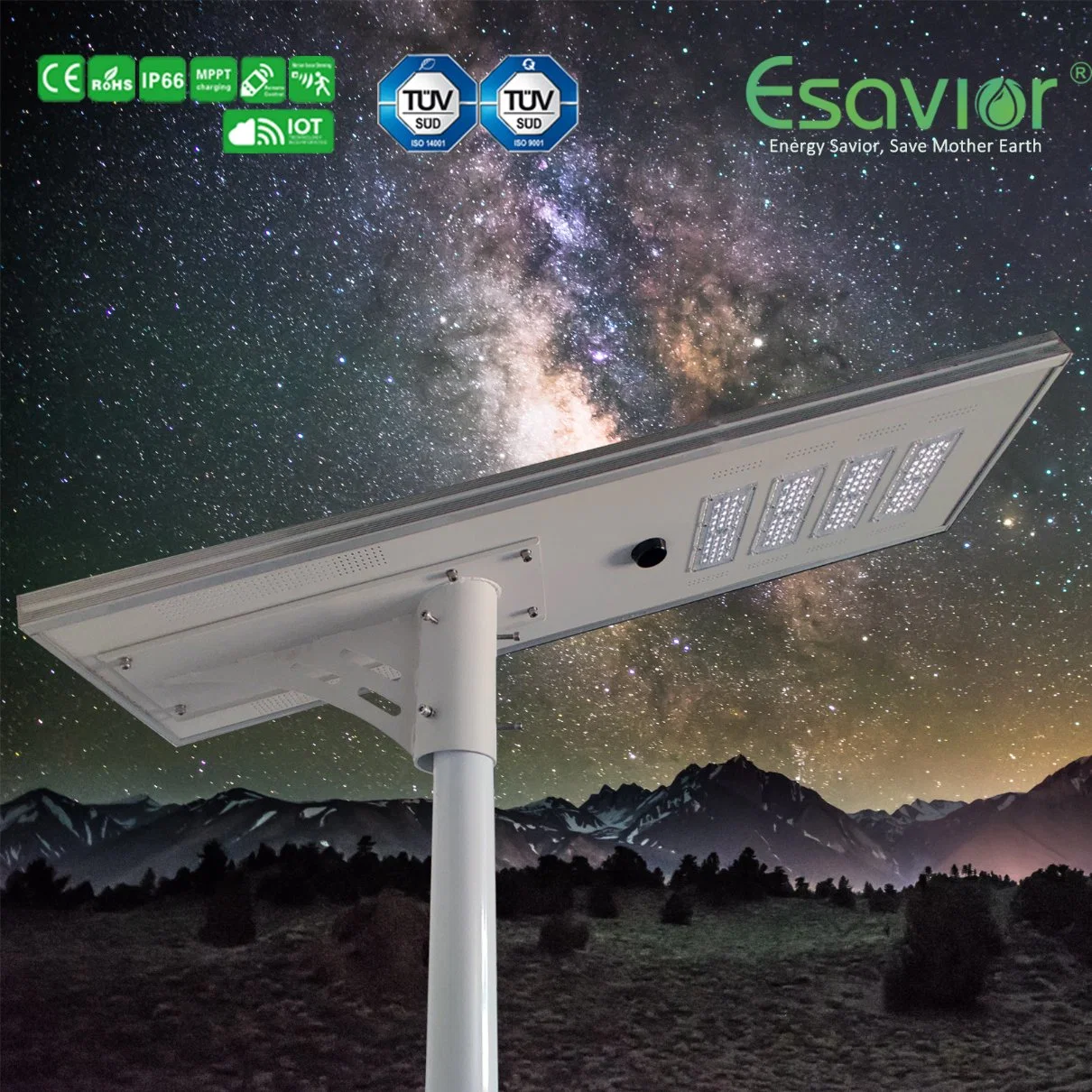 Energy Saving 5W-200W Integrated All in One LED Solar System Lighting Lamp Outdoor Street Garden Light with Smart Iot &amp; CCTV Camera