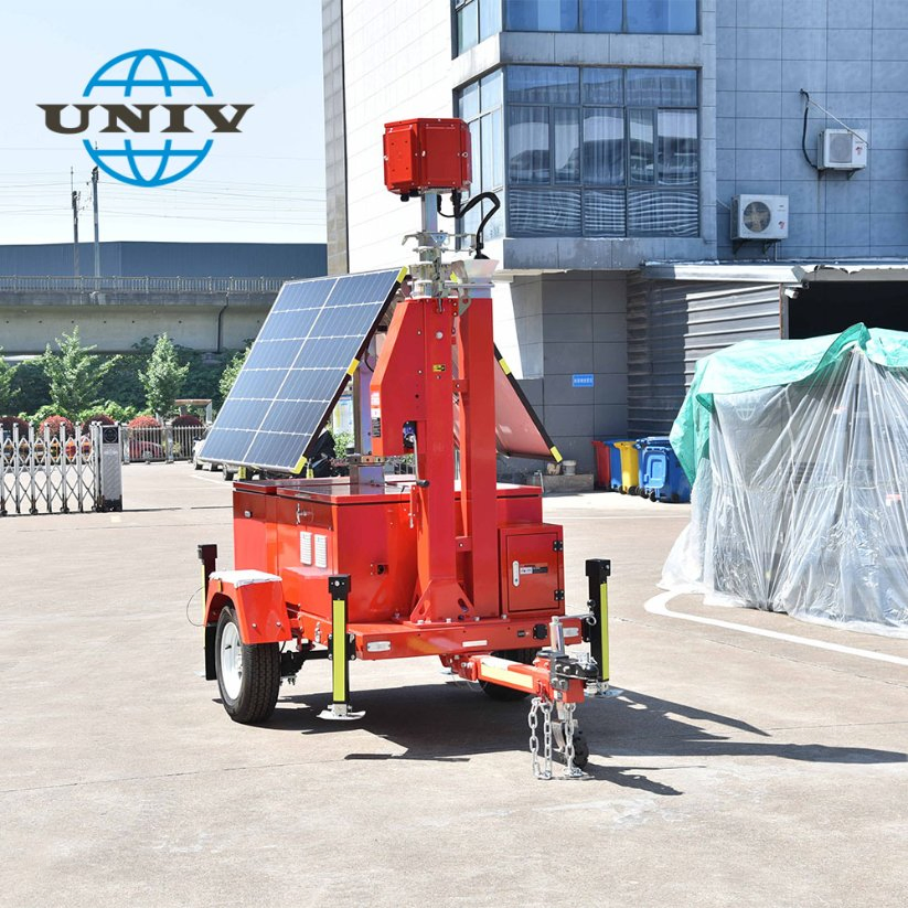 CCTV Camera Integrated Ust-600SA Solar Surveillance Tower Remote Monitoring Mobile Trailer Tower