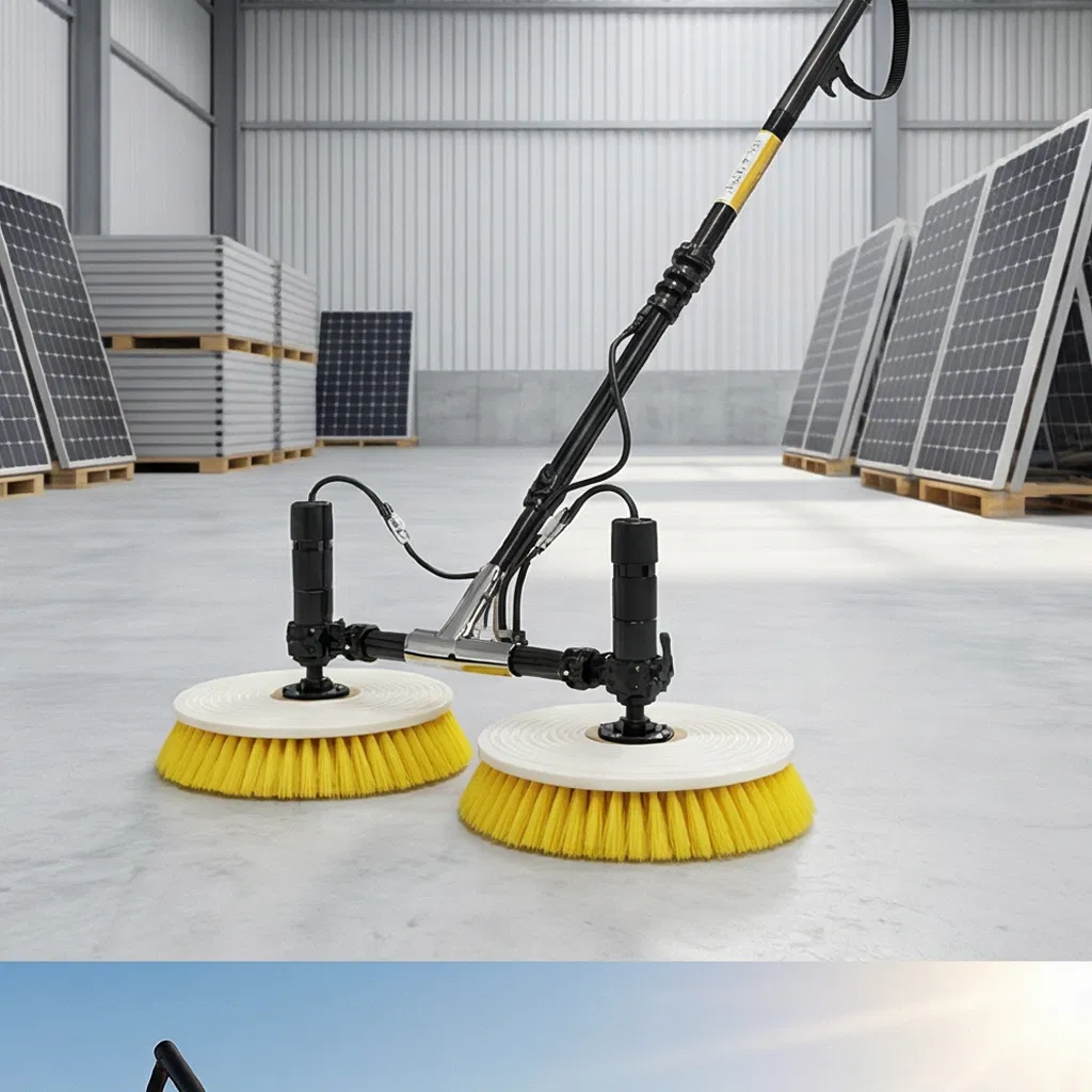 Brush-Less Motor and Brush Motor Available Solar Panel Cleaning Brush