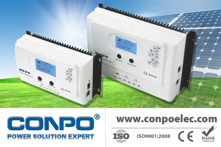 10A~100A, 12V/24V Auto., USB, LCD, PWM Solar Charger Controller
