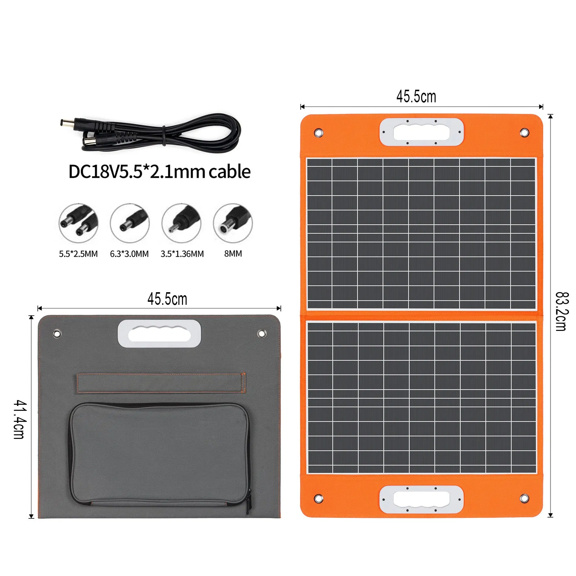 60W Portable Foldable Solar Charger Travel Portable Solar Panel