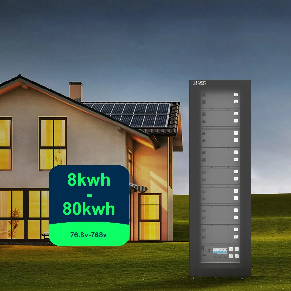 Beny High Voltage 76.8V LiFePO4 Battery 8kwh 16kwh 24kwh 100ah LiFePO4 Solar Battery Pack Server Rack Energy Storage Battery
