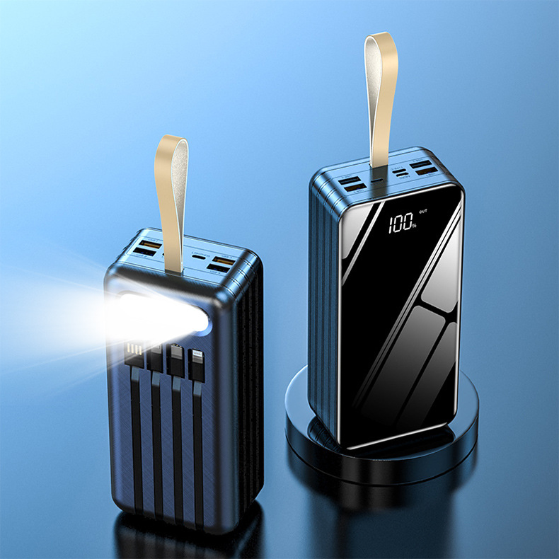 Solar Charger Power Bank,Power Bank 50000 Wireless Portable Charger with USB-C in/Output,QC3.0 Fast Charging 15W 4 Ports Outdoor Battery Pack Built-in Dual LED