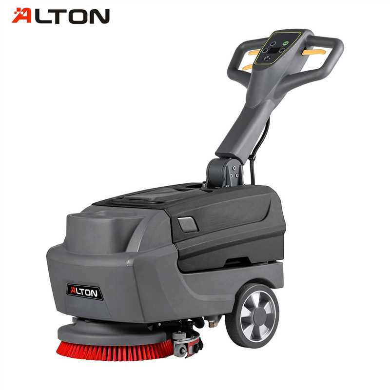 Electric Hand-Push Walk-Behind Floor Scrubber - Automatic Folding Cleaner for Professional Industrial/Commercial Floor Cleaning, Auto-Scrubbing for Spotless