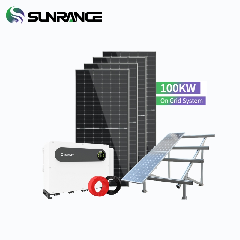 Sunrange Industrial Solar Power System Commercial on Grid 500kw Solar Energy System 1MW Grid Tied Inverter Solar Farm Construction Complete Solar Kit