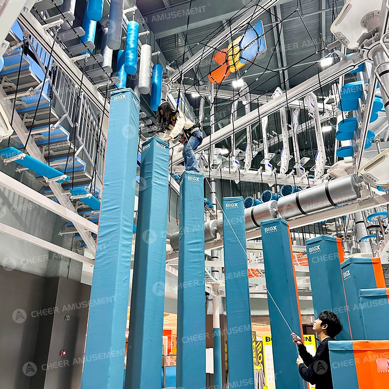 3000sqm Indoor Adventure Park with Rope Course &amp; Zip Line Designed and Manufactured by Cheer Amusement - Turnkey Commercial Indoor Playground Manufacturer