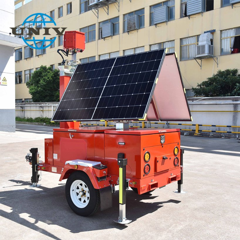 CCTV Camera Integrated Ust-600SA Solar Surveillance Tower Remote Monitoring Mobile Trailer Tower