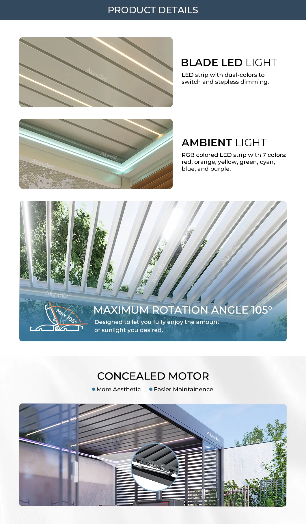 Aluminum Pergola Details