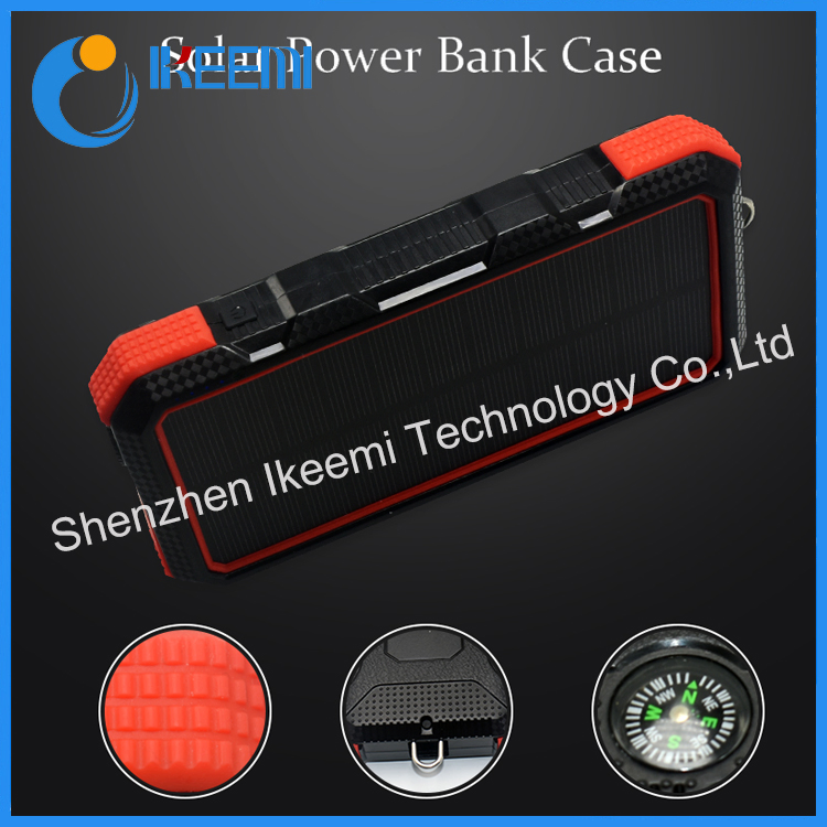 Dual USB Ports Outdoor Portable Power Bank Solar Battery Charger 24000mAh Phone Charger with LED Light