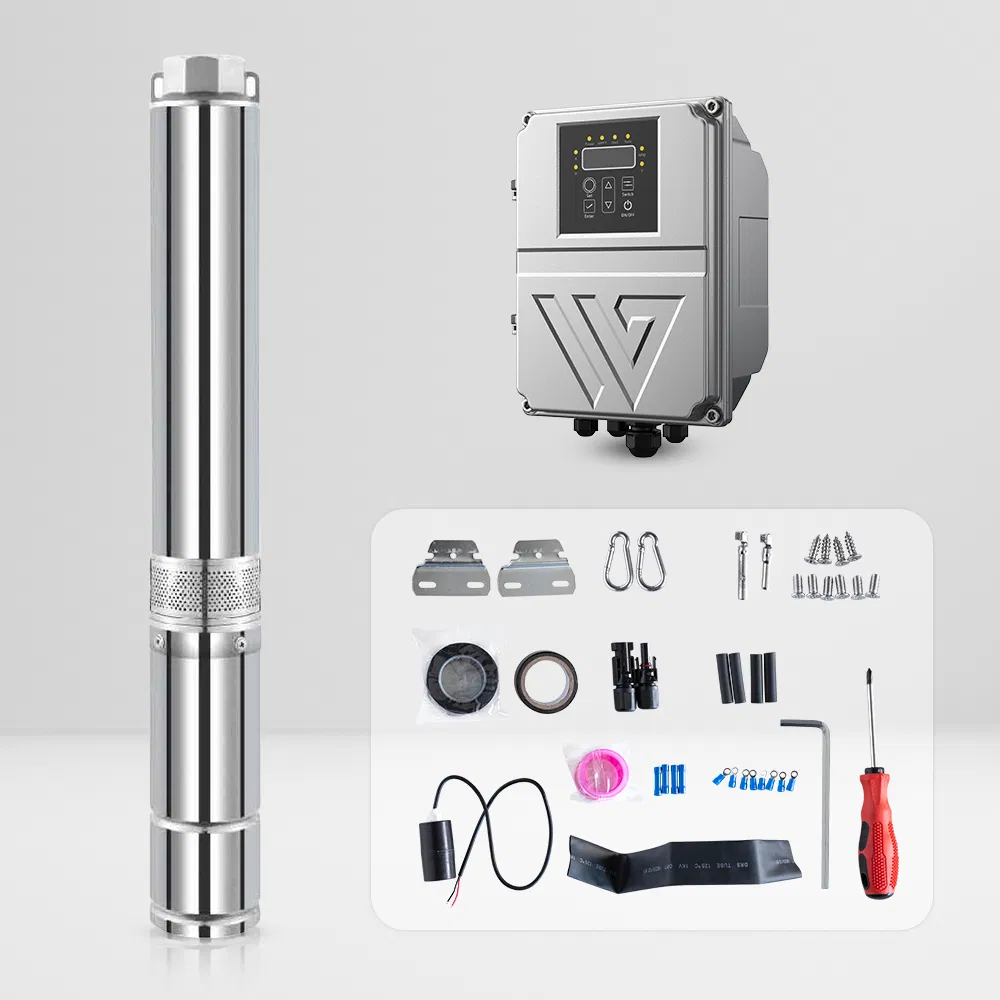 3'' 4'' DC Brushless Motor High Efficiency Solar Eenergy Submersible Borehole Deep Well High Pressure Water Pumps