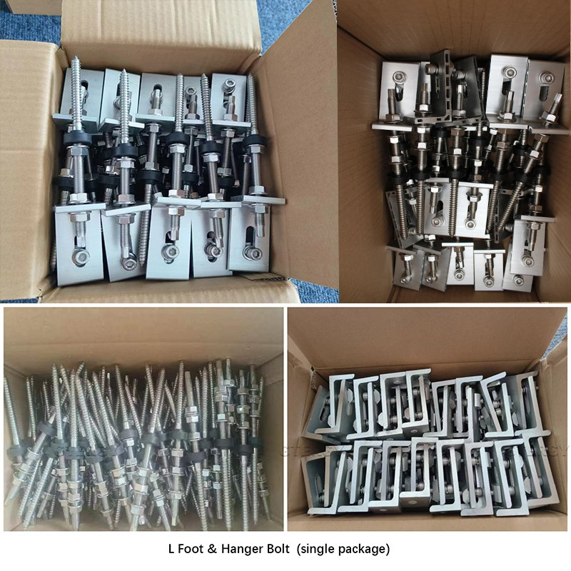 Corrugated Metal Roof Mounting Accesories Brackets 22kw Solar Panel System PV Aluminum Mount