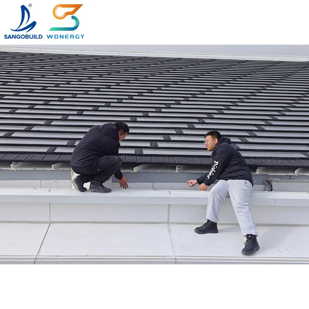 Germany Green Solar Roofing Material Clean Energy Electric Bill Saving BIPV Metal Solar Roof Tiles