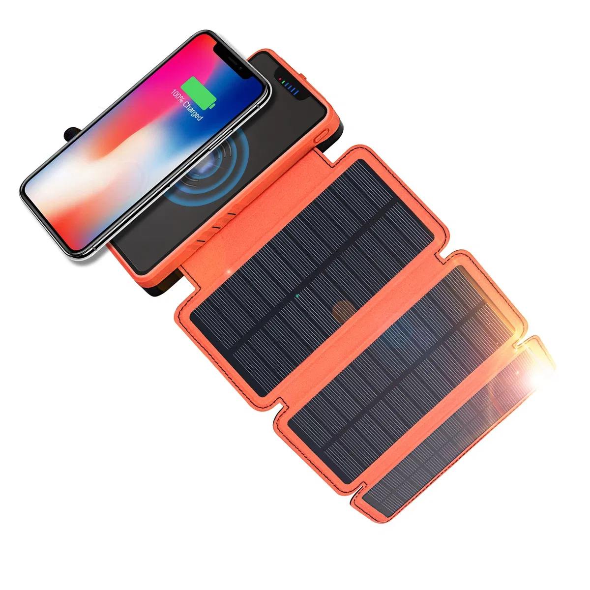 Solar Panels Portable Foldable Waterproof Dual USB Wireless Charging Solar Panel Charger for Smart Phone