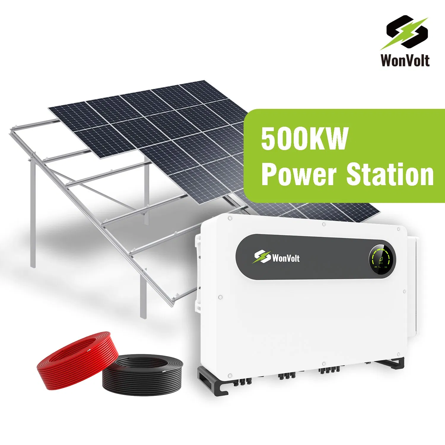 Europe Solar Grid Tied Inverter 100kw on Grid Home Solar Power System 100 Kw 200kw 500kw 800kw 1MW Solar Energy System with 100kw 250kw 300kw Solar Panel Set