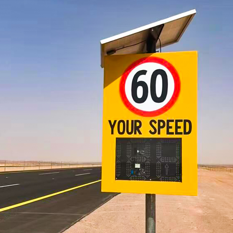 Intelligent Vehicle LED Speed Limit Sign Solar Radar Speed Monitoring Sign