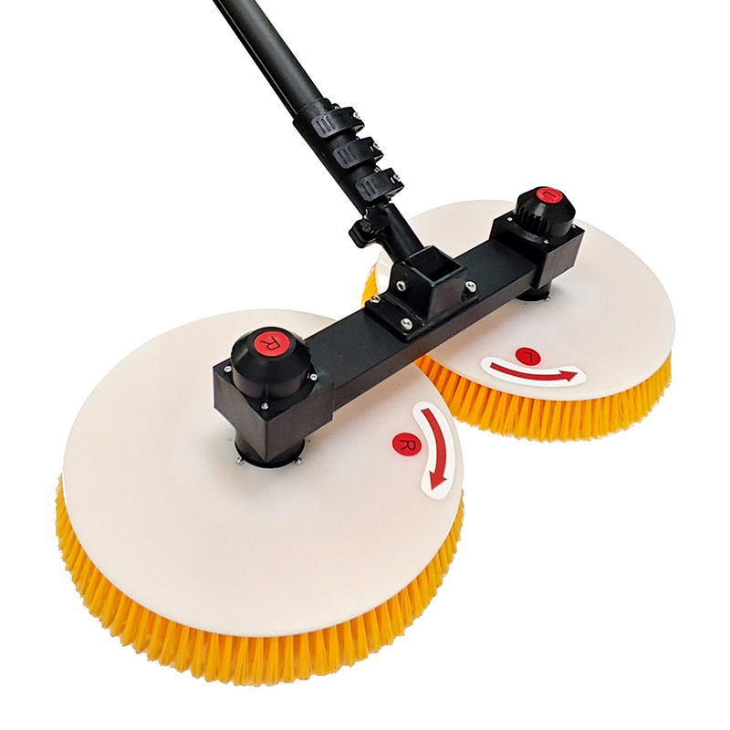 House Electric Power Dual Head Solar Panel Cleaning Brush Photovoltaic Brush with Water-Passing Telescopic Rod