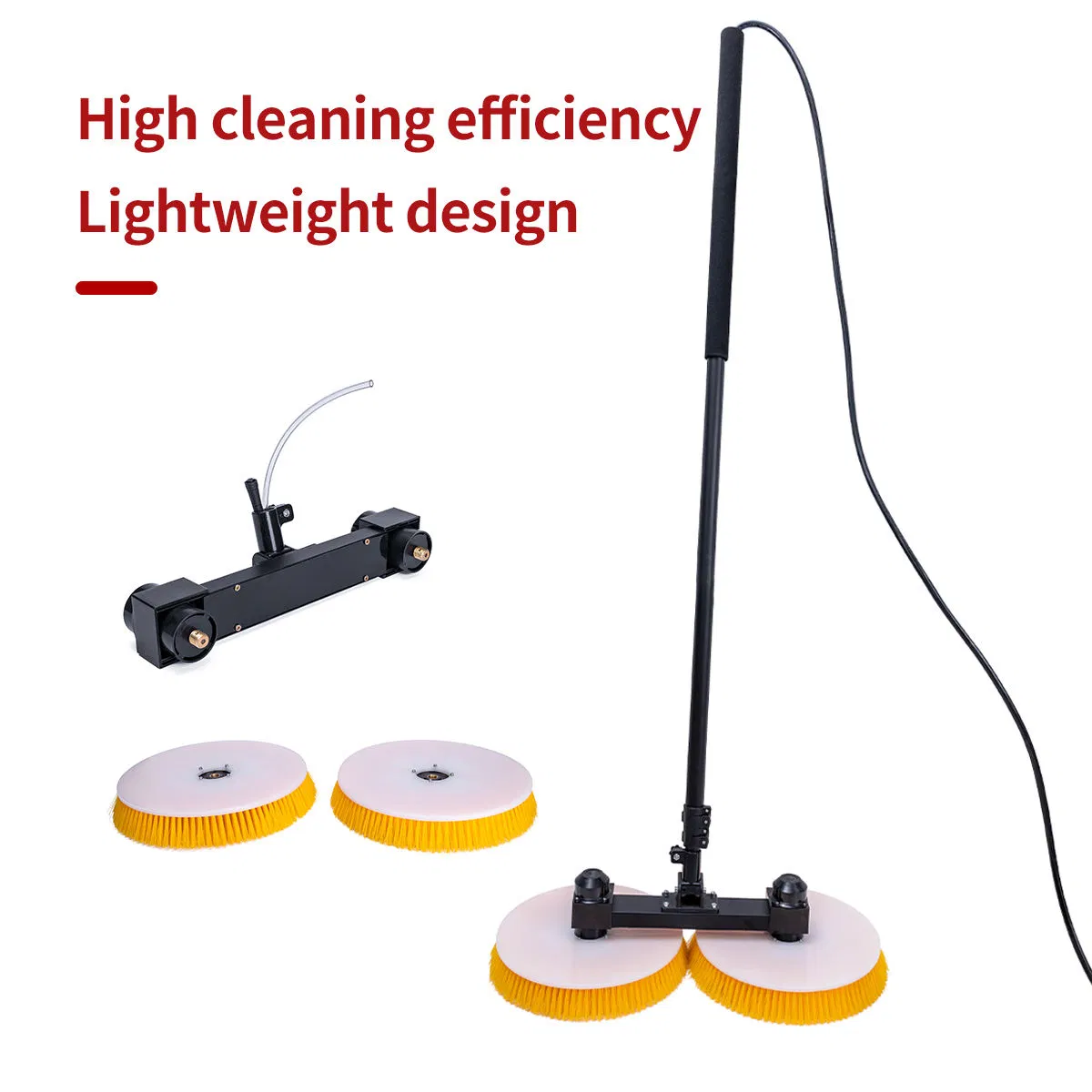 Electric Photovoltaic Cleaning Brush Equipment Double Head Solar Panel Cleaning Rotary Brush