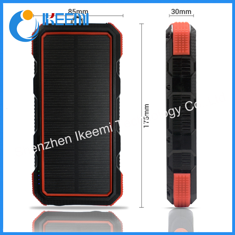 Dual USB Ports Outdoor Portable Power Bank Solar Battery Charger 24000mAh Phone Charger with LED Light