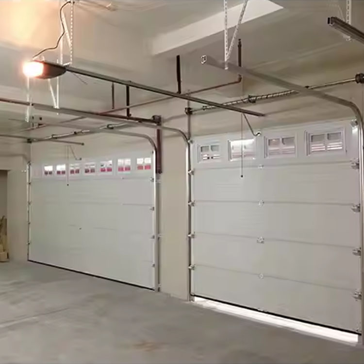 Customized Modern Finished Automatic Electric Garage Door Overhead Sliding Open Style with Steel Elements