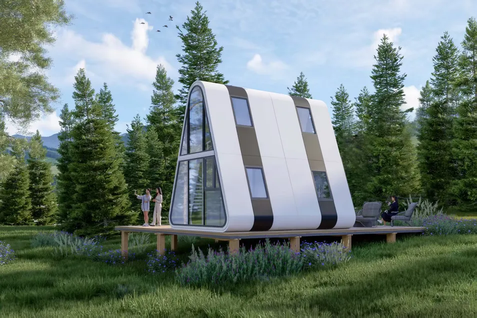 Vibrant V6 Custom Color Design Triangular Space Pod Living Solution