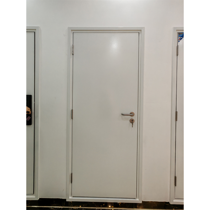 China Manufacturer Galvanized Steel Fire Rated Security Door Black and White Painting Single Fire Front Entry Door for House