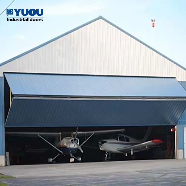 Hot Selling Sandwich Panel Automatic Vertical Folding up Galvanized Steel Material Electrical Folding Hangar Doors