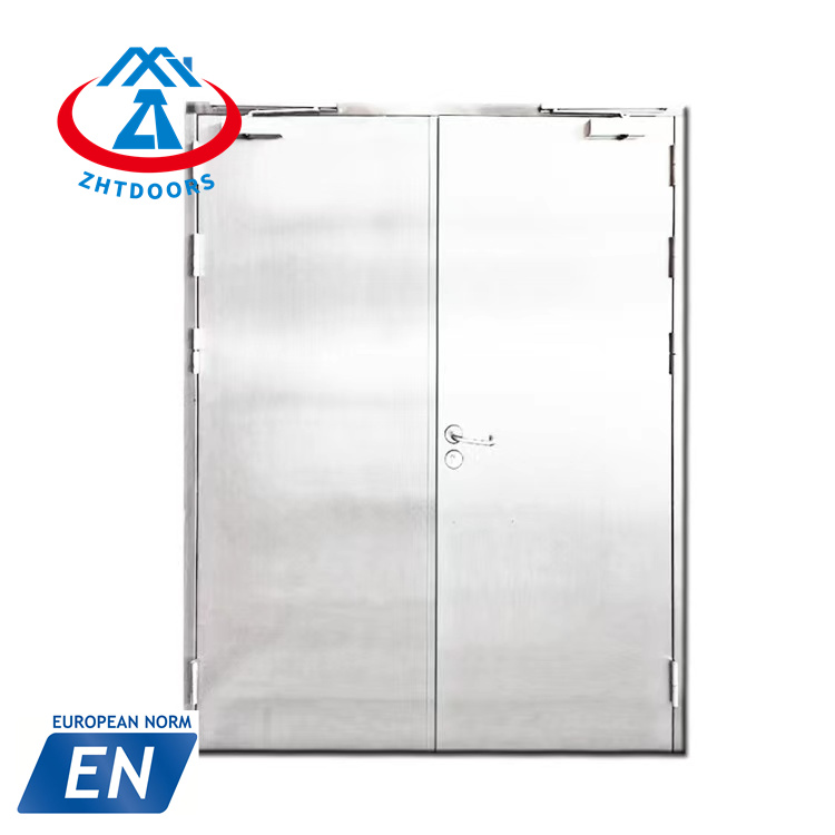 ZHTDOORS High Hardness EN Standard 1 Hour Metal Security Stainless Fire Rated Steel Doors Design