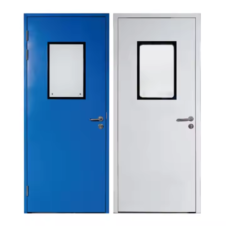 Factory Customized Fireproof Metal Door Clean Room Steel Swing Doors For Industrial Food And Hospital Modern Cleanroom Door