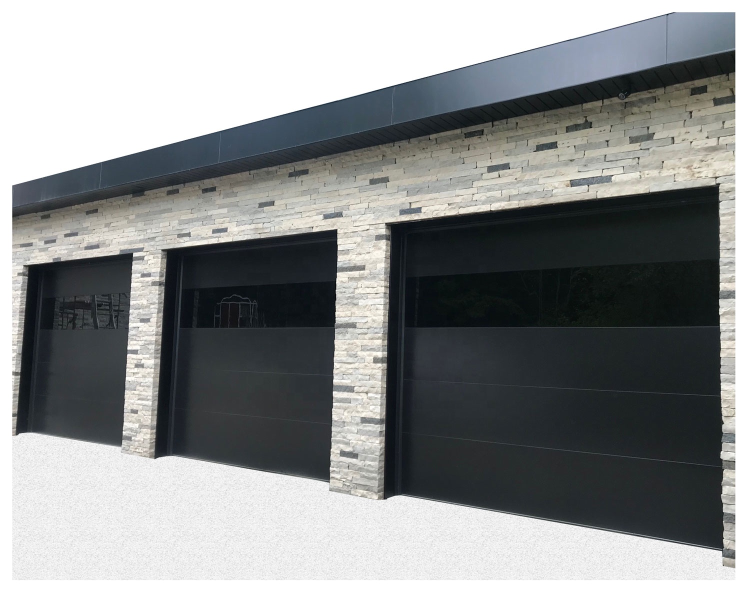QINGTIAN Modern 8x7 Overhead Garage Door American Horizontal Sliding Flap Galvanized Steel Villa Insulated Rubber Seal Electric