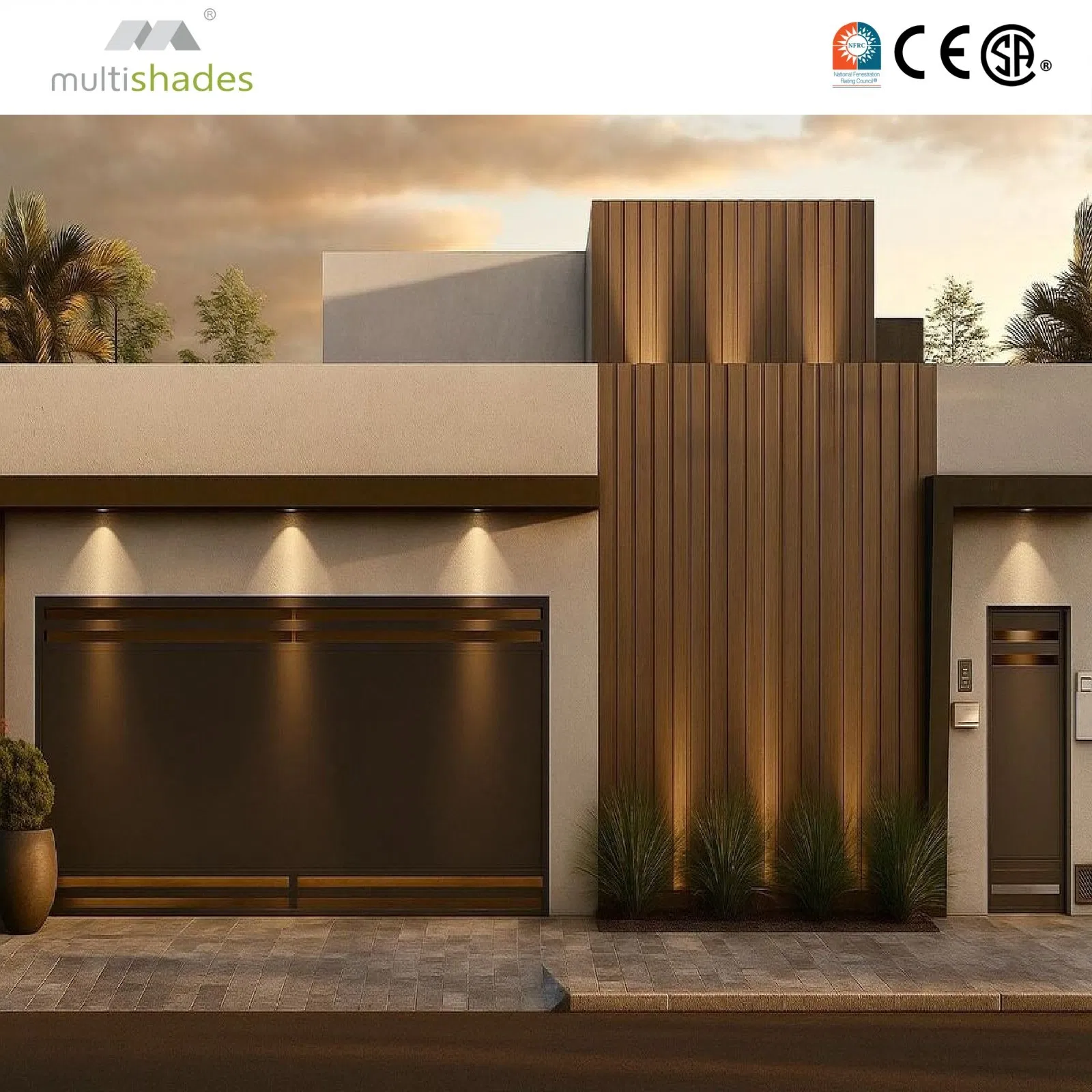 Panoramic Full Screen Automation Smart Aluminium Glass Perspective Garage Doors