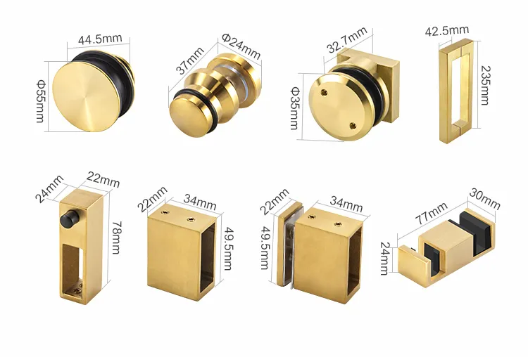 10X40mm European Style Glass Door System Stainless Steel Sliding Door Hardware Set