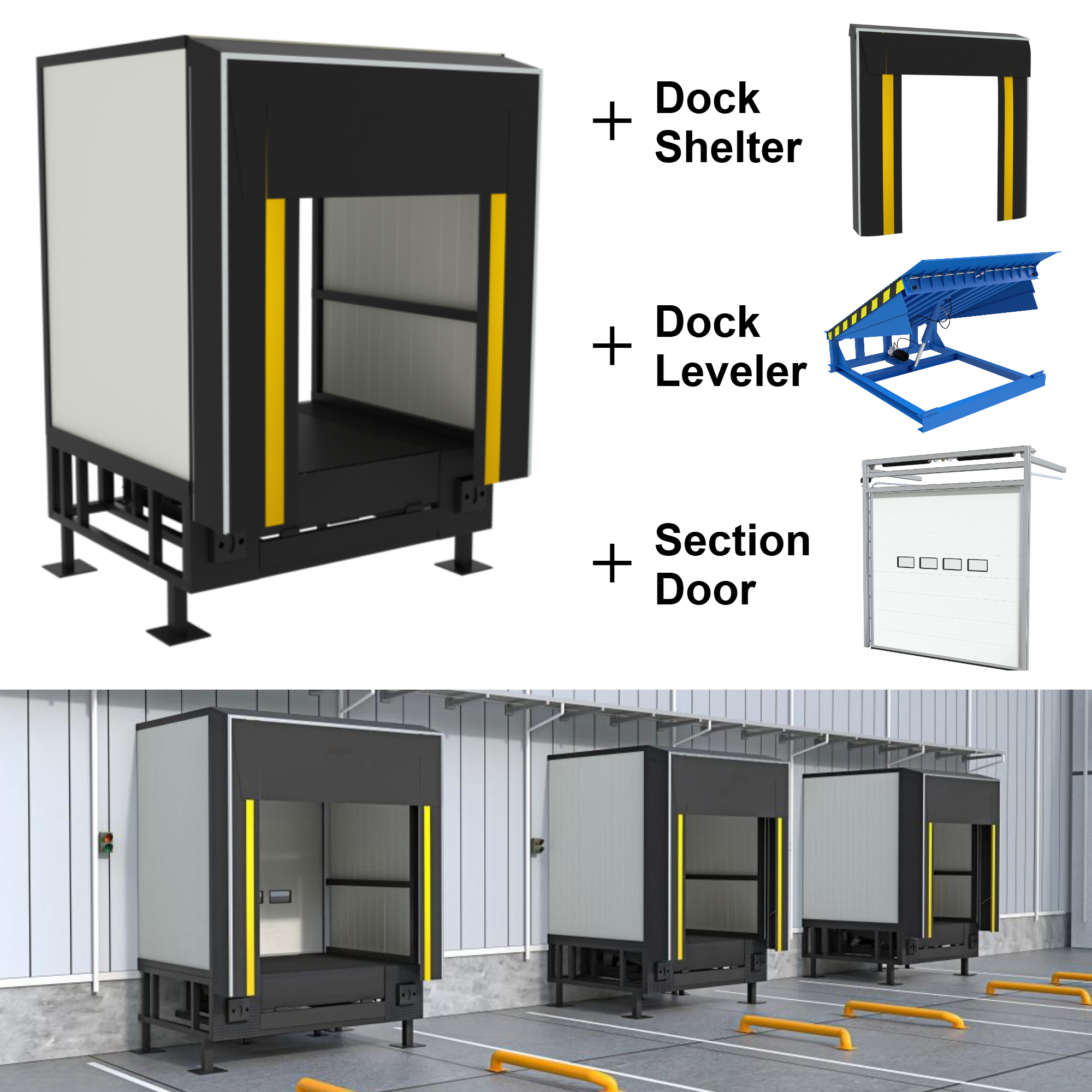 Wholesale Complete Set of Loading and Unloading Equipment for Hotels Includes New Loading Dock Leveller and Shelter Dock Seal
