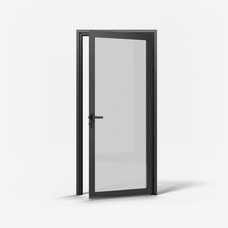 Aluminium Alloy Glass French Door for Apartment and Supermarket Use Waterproof Customizable Size &amp; Color