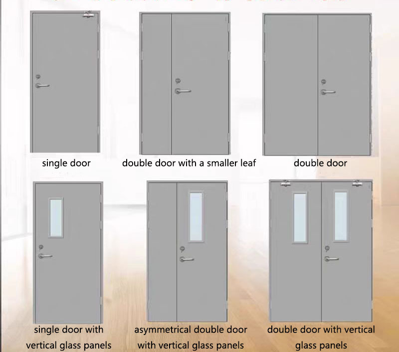Customized Single Double Fire-Rated Steel Doors 3-Hour Fire Rating for Industrial/Commercial Use Finished for Supermarkets
