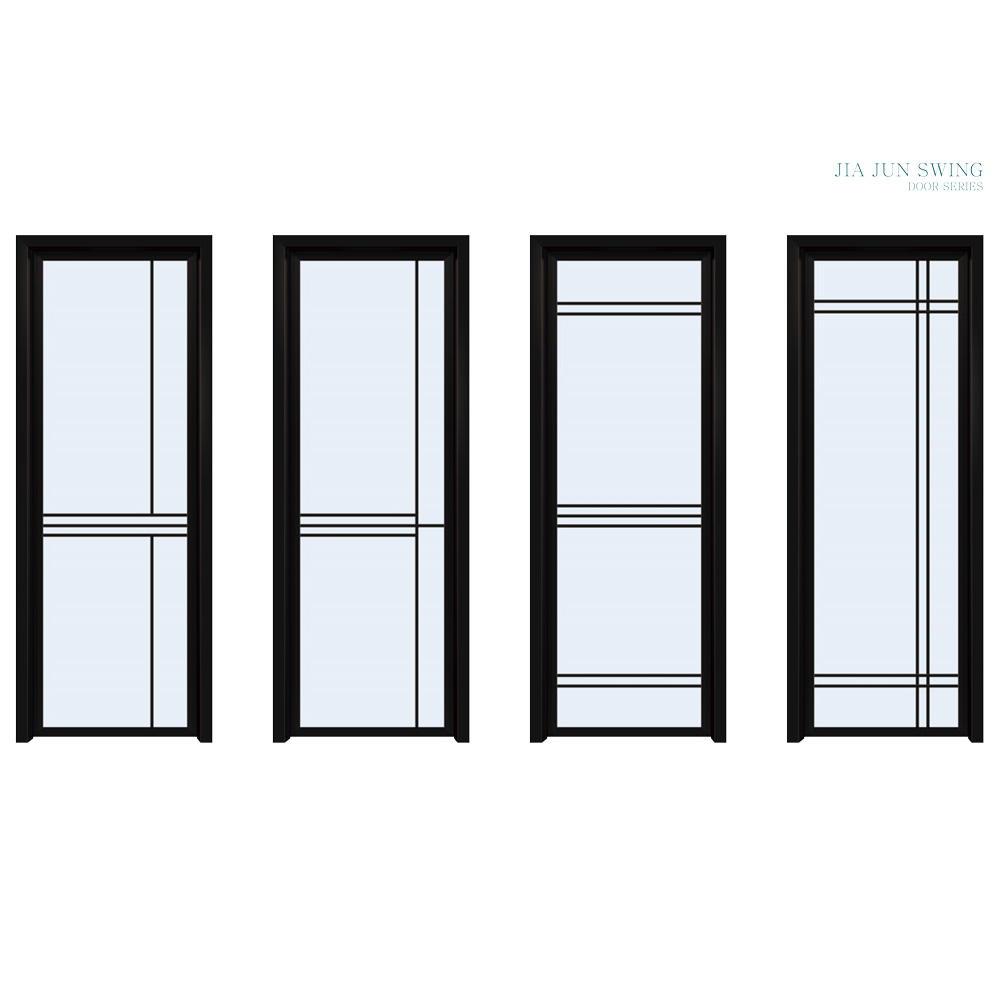 Aluminum Swing Casement Door for Interior Use Modern Design Manual Opening Narrow Frame for Bedroom Kitchen &amp; Bathroom