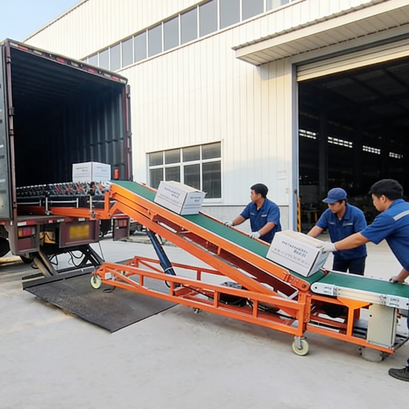 Material Handling Conveyor Line Warehouse Dock Equipment For Truck Cargo Loading System Conveyor Belt