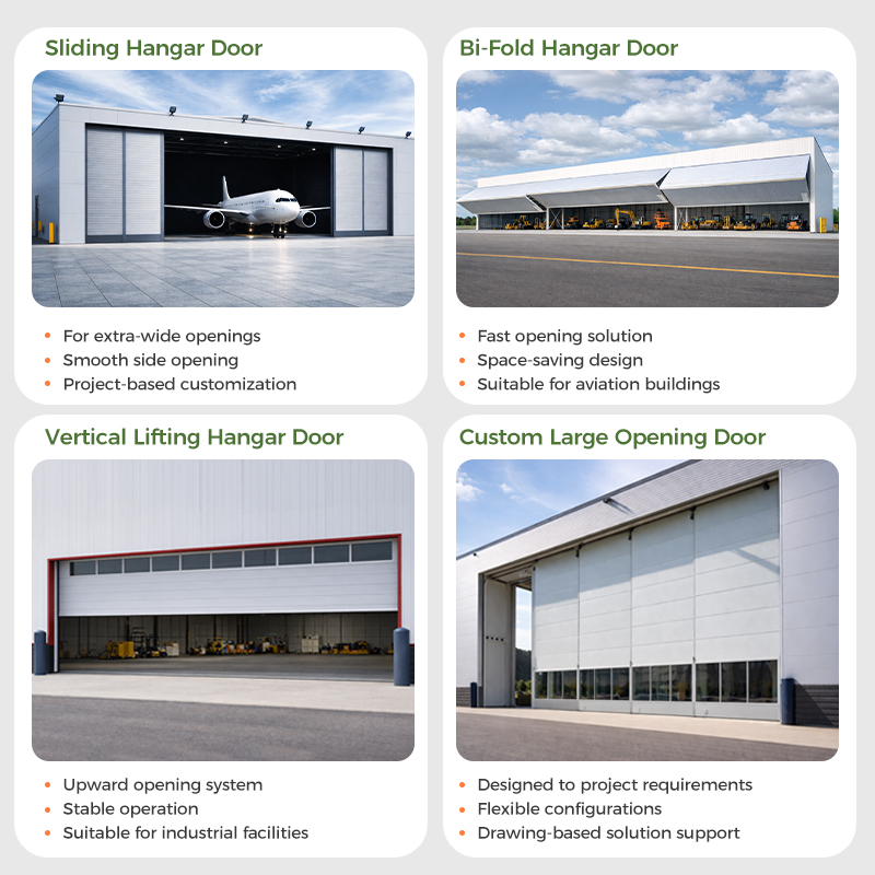 CHI Modern Waterproof Foldable Aluminum Alloy Custom Hangar Door System for Aircraft Maintenance Buildings OEM Manufacturer