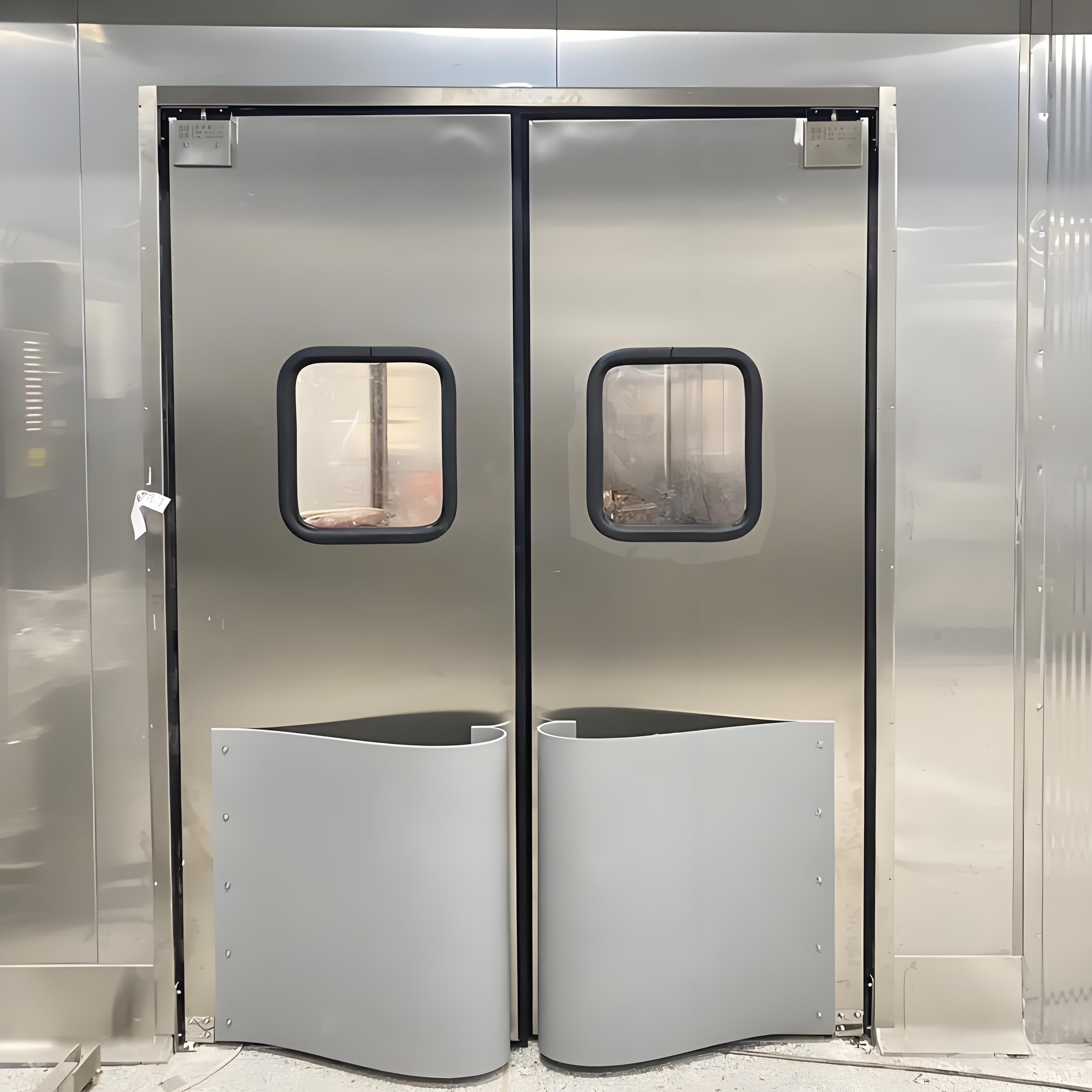 New Condition Stainless Steel Double Swing Traffic Door for Food Factory Use Free Anti-Collision Door for Cold Room Storage