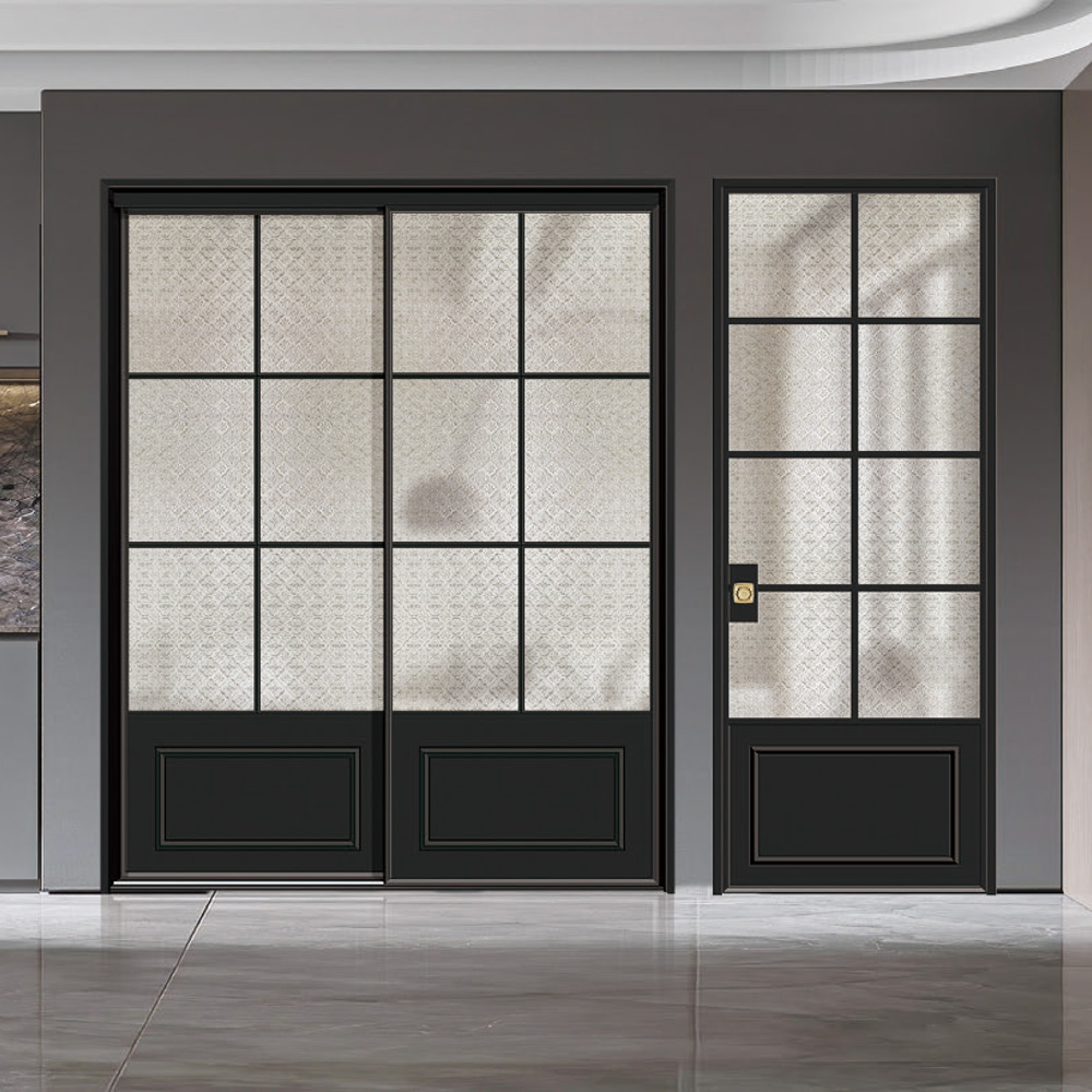 Aluminum Swing Casement Door for Interior Use Modern Design Manual Opening Narrow Frame for Bedroom Kitchen &amp; Bathroom
