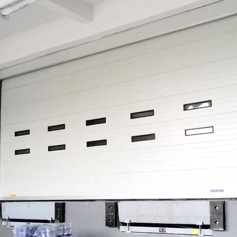 Waterproof Industrial Sectional Door for Warehouse Remote Control Overhead Roll Doors with Multiple Openings Finished Surface