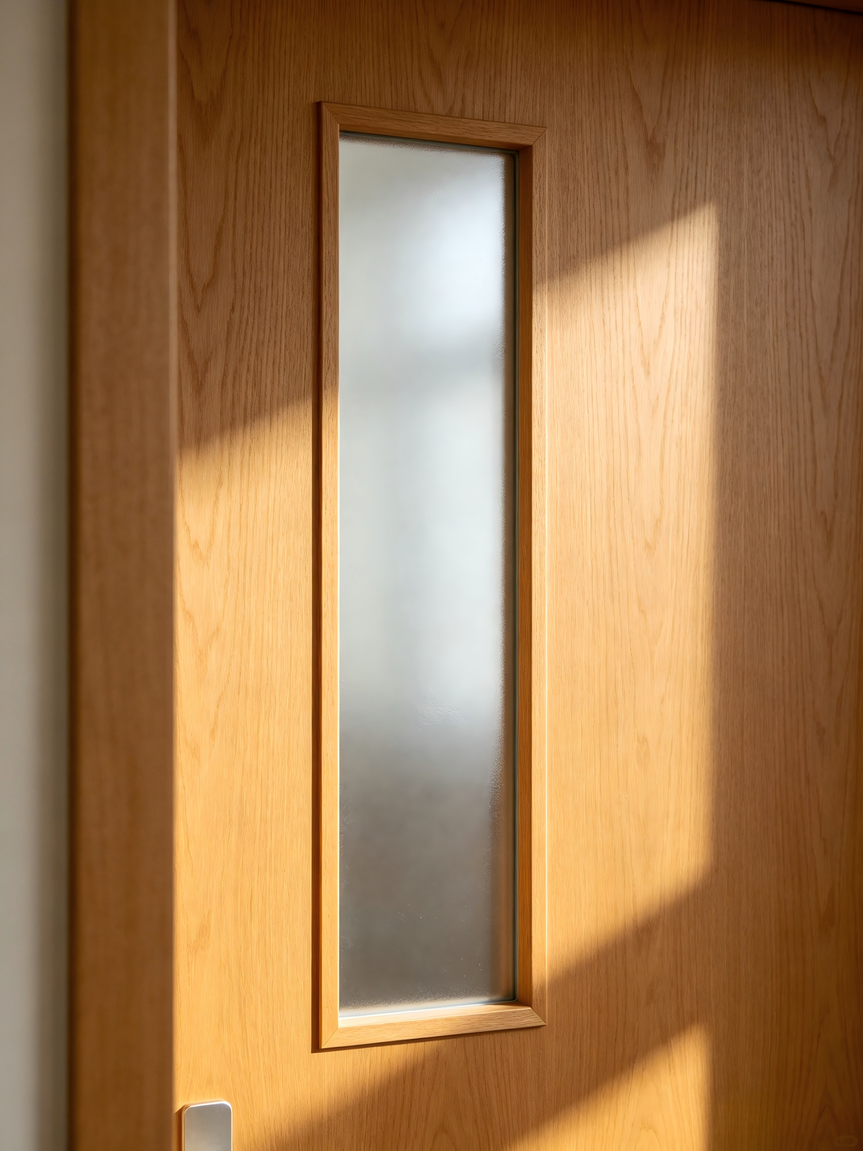 1H Fire Rated Door 46dB Soundproof Solid Wood Door Minimalist Slab Door for School