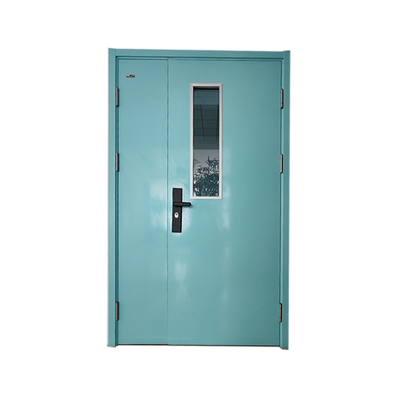 China Manufacturer Galvanized Steel Fire Rated Security Door Black and White Painting Single Fire Front Entry Door for House