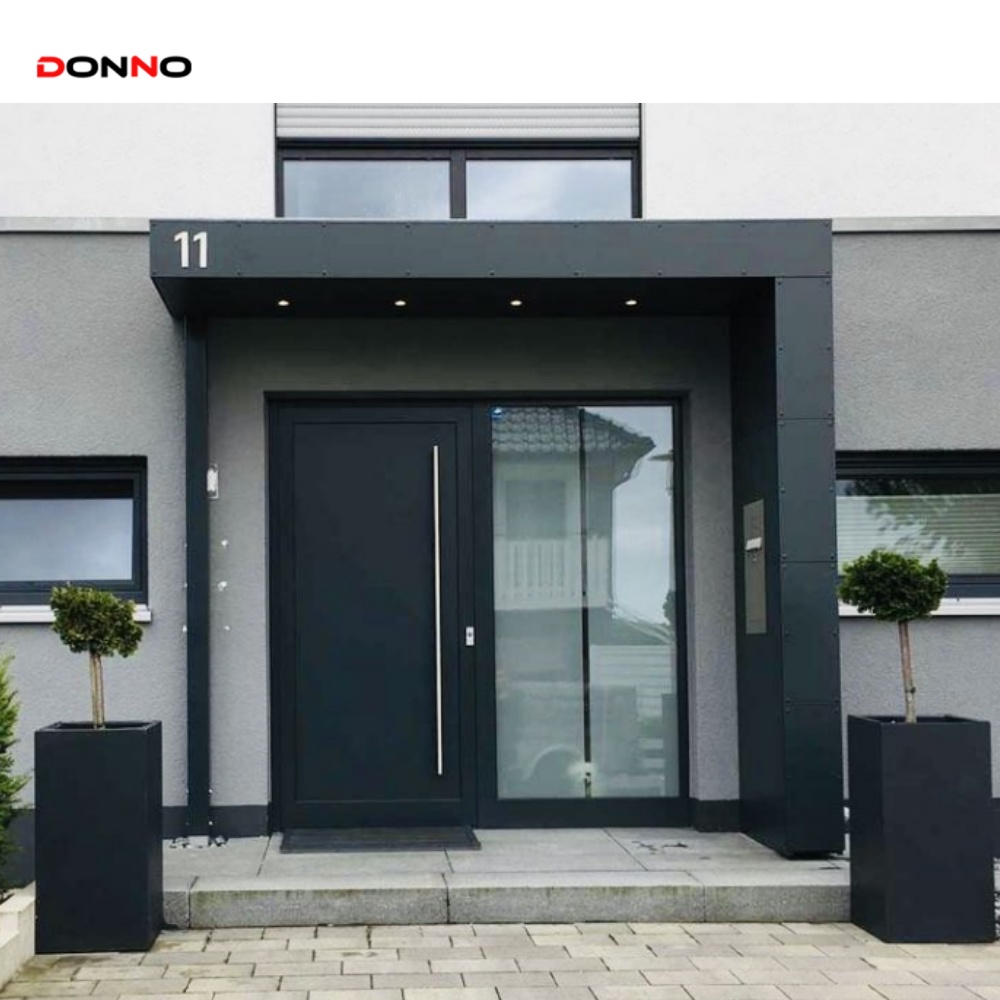 USA Standard Vintage Style Commercial Front Door Aluminum Entry Doors With Facial Recognition Smart Lock