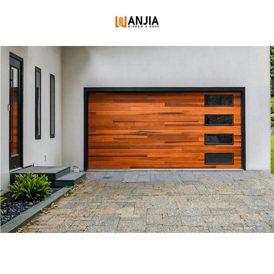 Hot Sell Modern Design Full View Aluminum Tempered Glass Automatic Sandwich Panel Overhead Sectional Garage Door