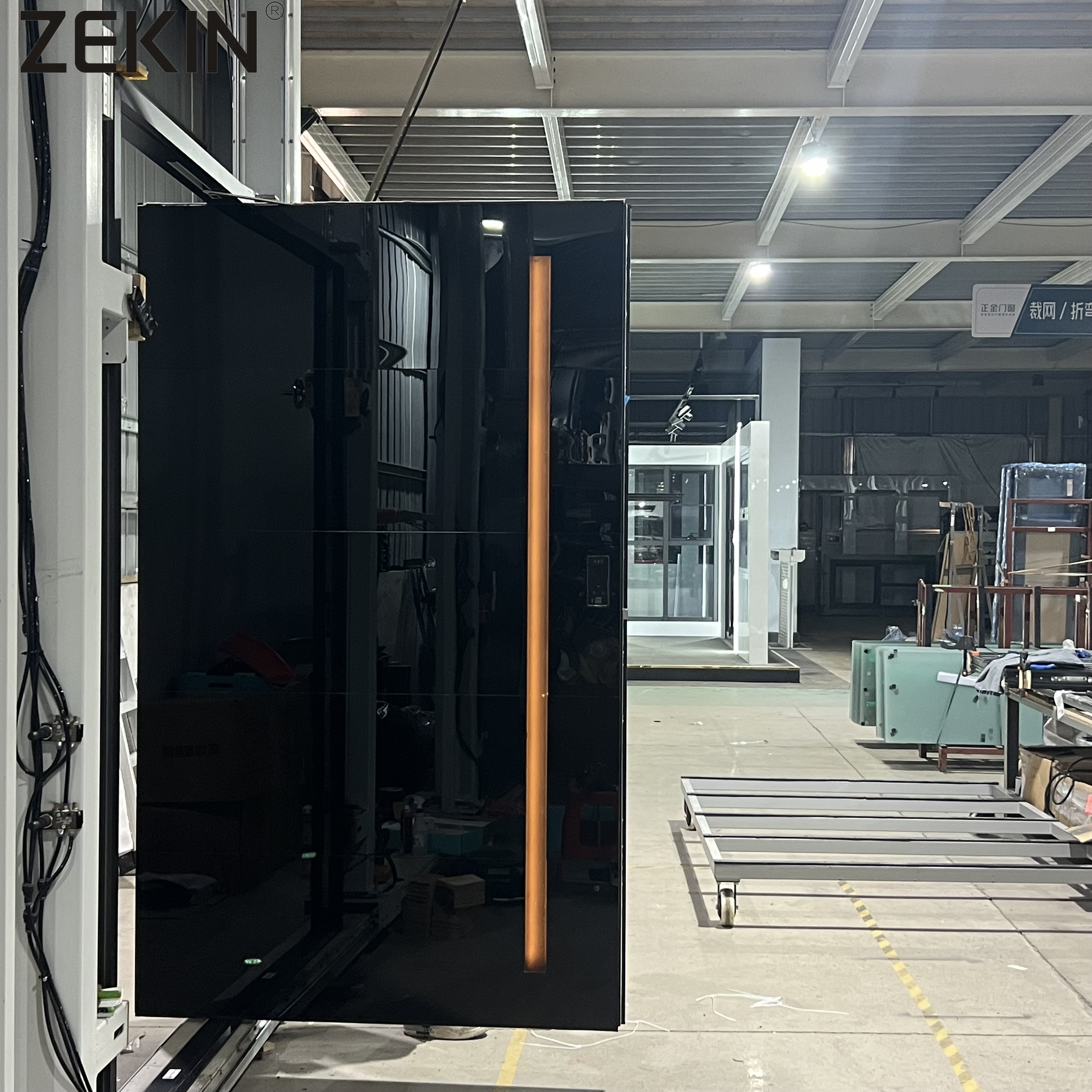 ZEKIN USA Residential Project Modern Main Entrance Exterior Door Channel Cast Aluminum Security Front Pivot Entry Doors