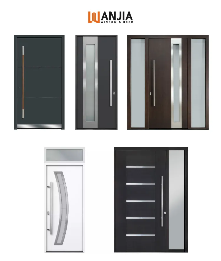 Customized Stainless Steel Pivot Security Front Aluminum Main Entrance Metal Doors
