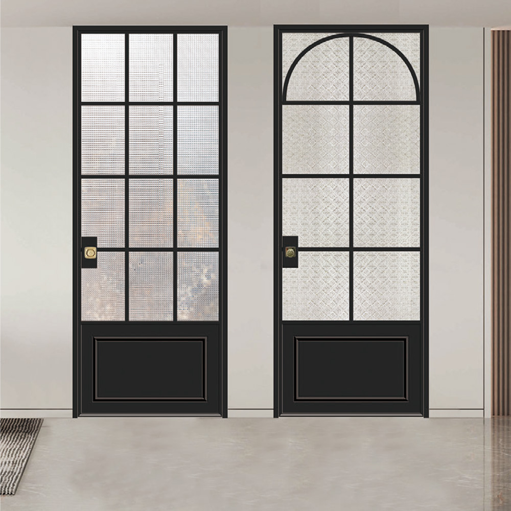 Aluminum Swing Casement Door for Interior Use Modern Design Manual Opening Narrow Frame for Bedroom Kitchen &amp; Bathroom