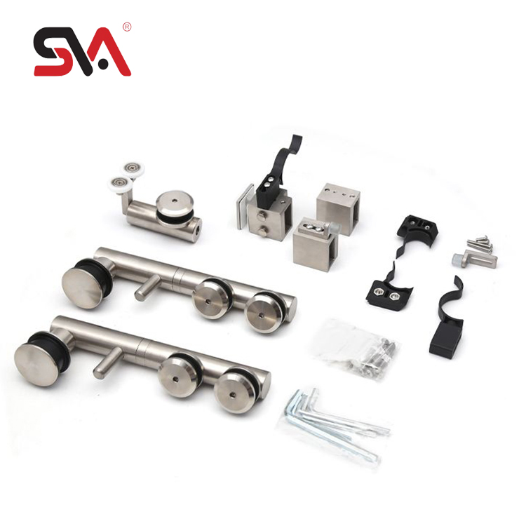 Modern Factory Price Stainless Steel Bathroom Corner Sliding System for 8-10mm Glass Door