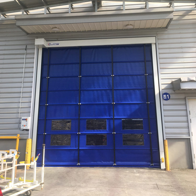 Industrial Folding Up High Speed Door Wind Resistant Fast Folding Stack Door PVC High Speed Stacking Door for Warehouse