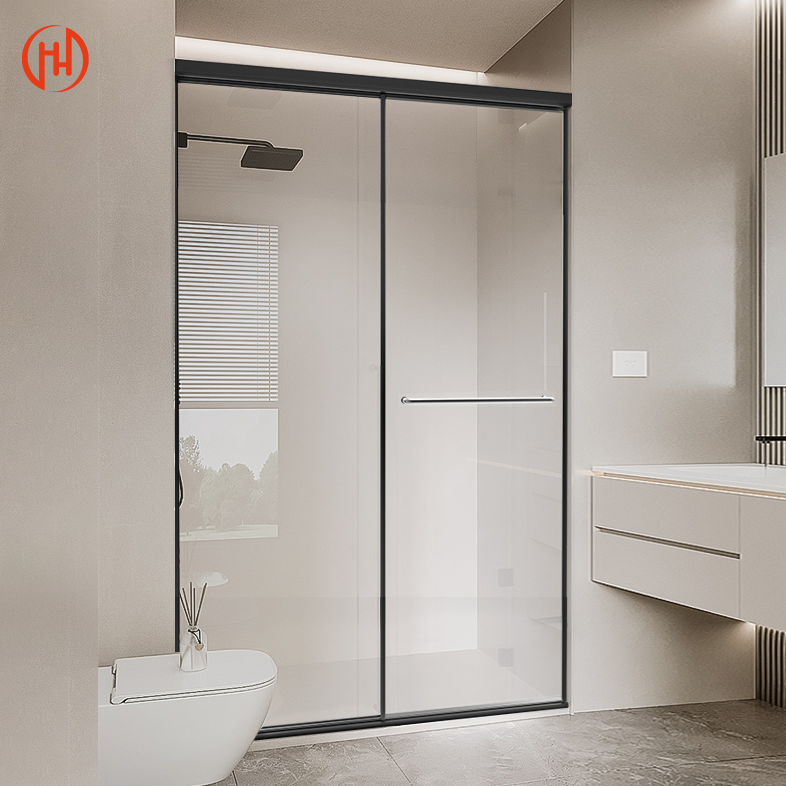Innovative Single-Track Shower Door for Smart Bathroom Automation with Stylish Design for Chic Bathrooms